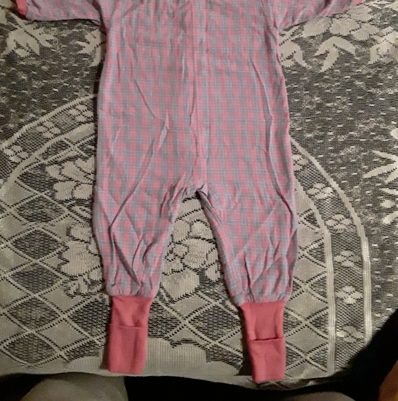 Snugabye Vintage BabyGirl 12M Pnk&Prpl Plaid Onsie - Picture 6 of 11